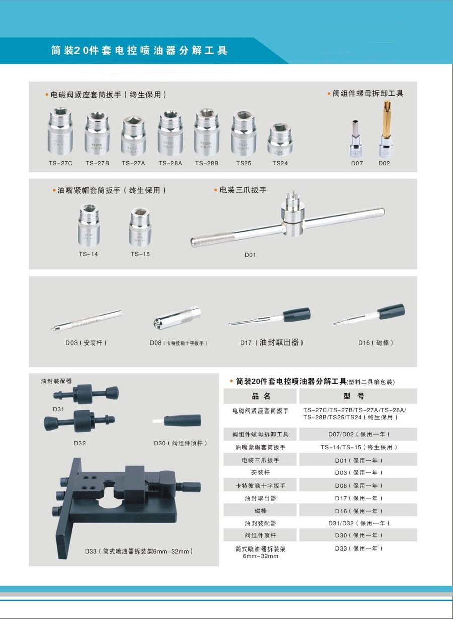 共轨喷油器拆装工具